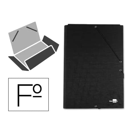 Liderpapel Carpeta liderpapel gomas tres solapas carton forrado folio