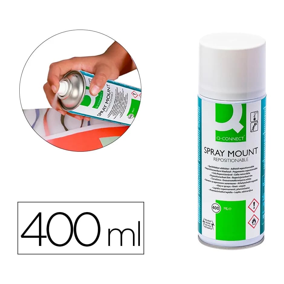 Q-connect Pegamento q-connect spray quick mount adhesivo reposicionable bote de 400 ml