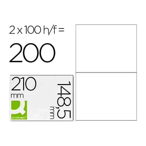 Q-connect Etiqueta adhesiva q-connect kf10662 tamaño 210x148,5 mm fotocopiadora laser ink-jet caja con 100 hojas din a4
