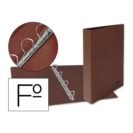 Liderpapel Carpeta de 4 anillas 40mm mixtas liderpapel folio carton cuero forrado compresor plastico