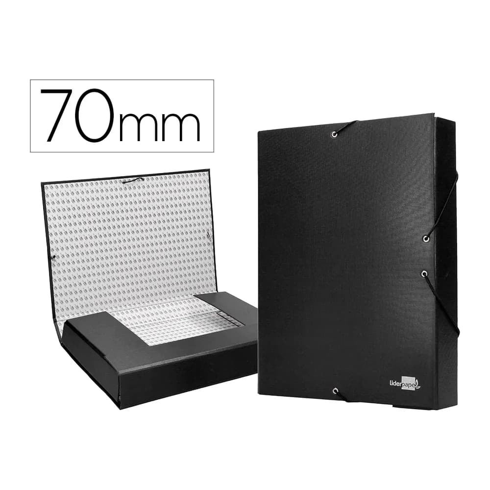 Liderpapel Carpeta proyectos liderpapel folio lomo 70mm carton forrado negra