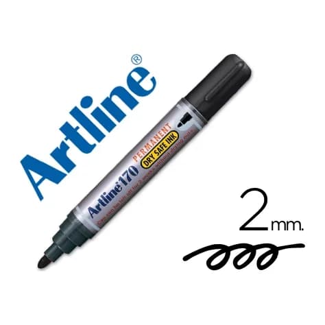 Artline Rotulador artline marcador permanente 170 negro punta redonda 2 mm antisecado