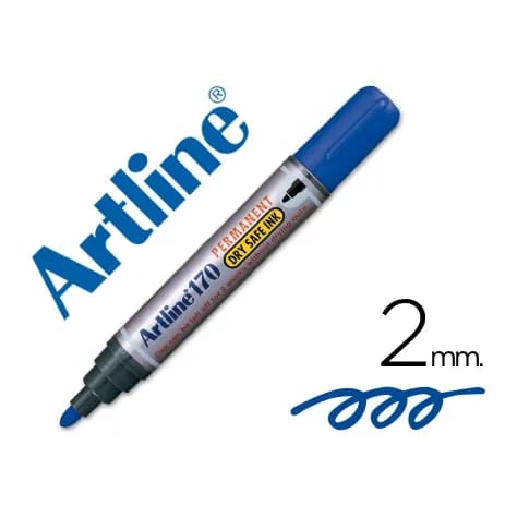 Artline Rotulador artline marcador permanente 170 azul punta redonda 2mm antisecado