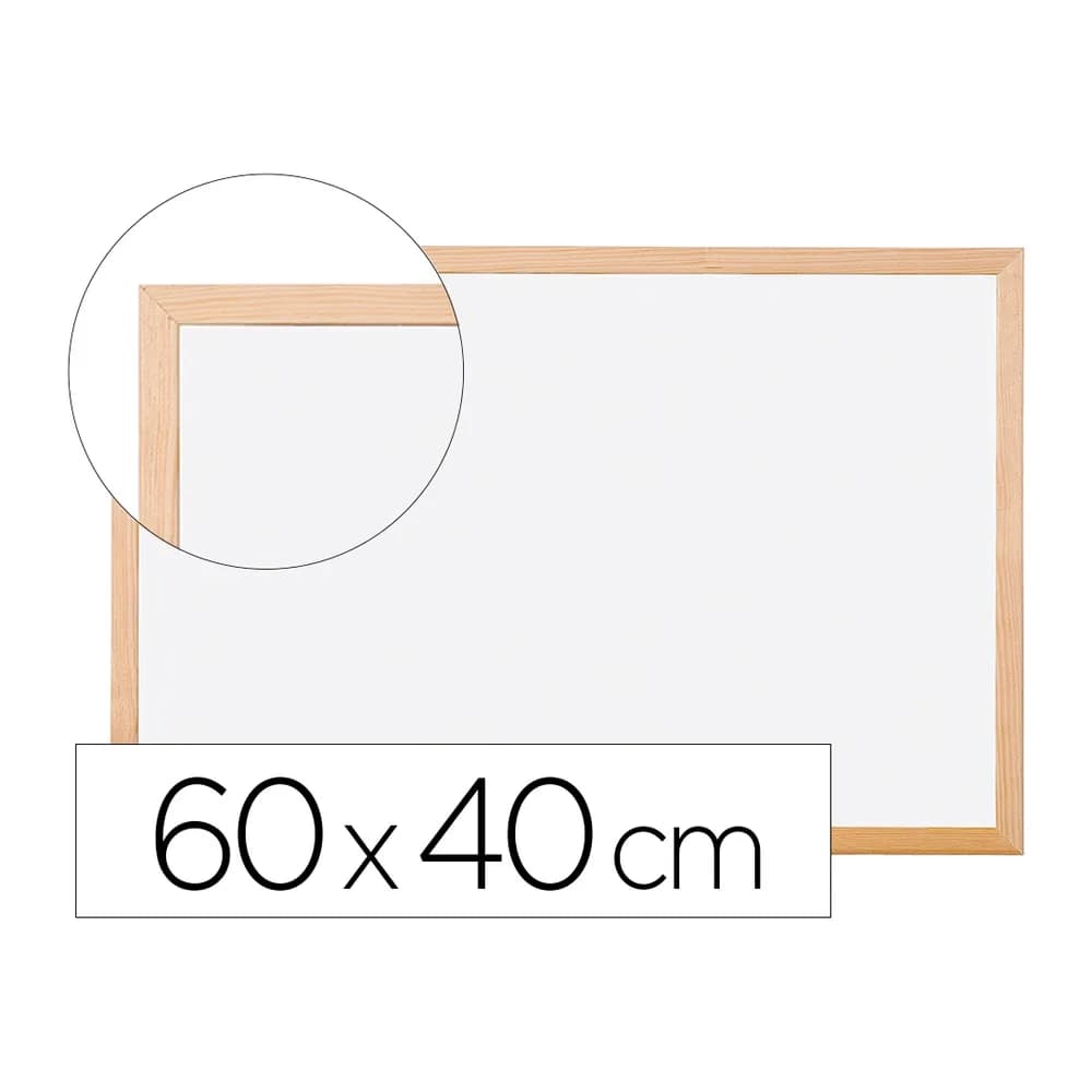 Q-connect Pizarra blanca q-connect melamina marco de madera 60x40 cm