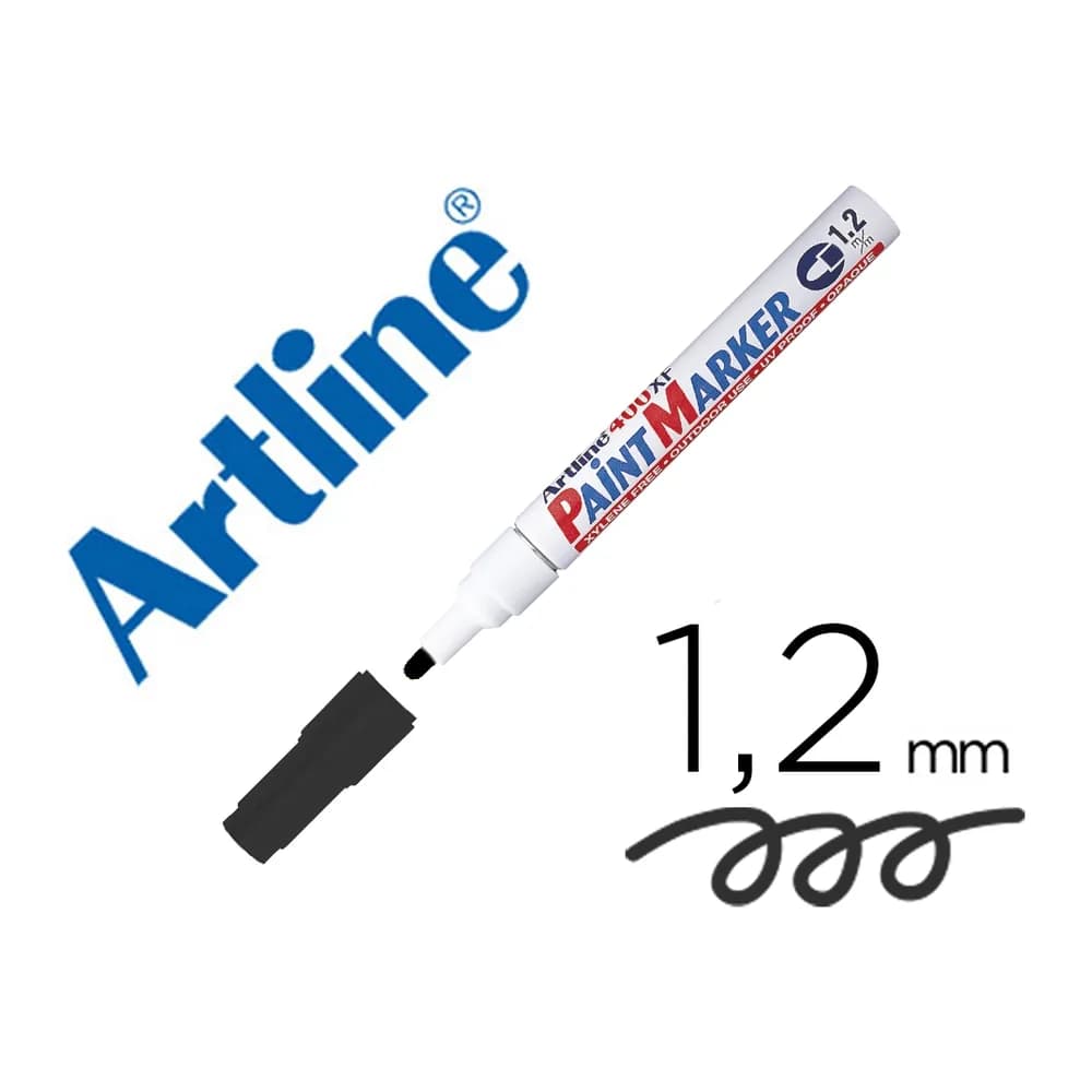Artline Rotulador artline marcador permanente ek-440 xf negro -punta redonda 1.2 mm -metal caucho y plastico
