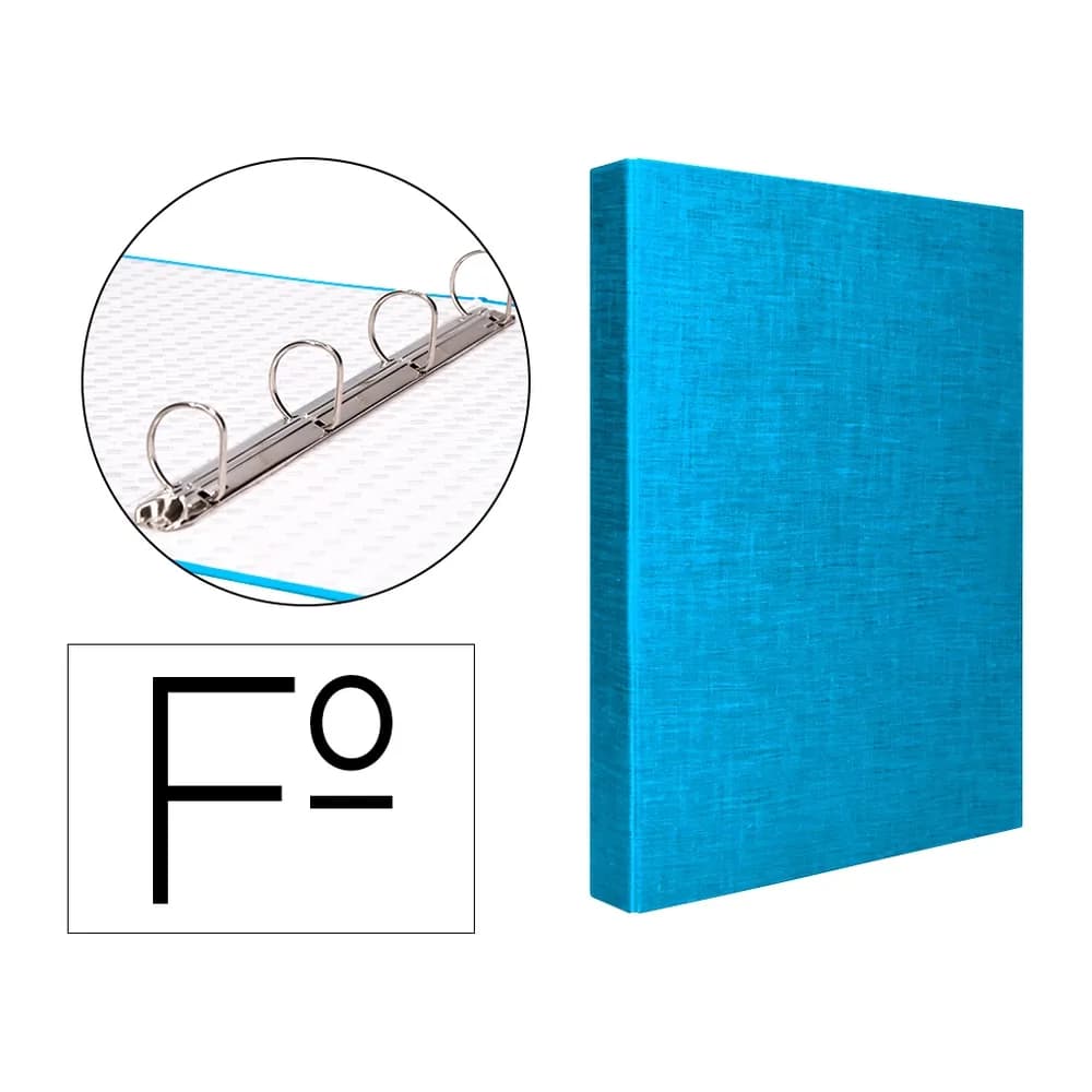 Liderpapel Carpeta de 4 anillas 25mm mixtas liderpapel folio carton forrado paper coat celeste