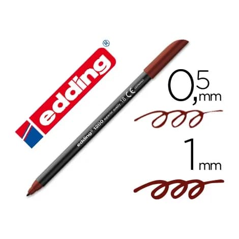 Edding Rotulador edding punta fibra 1200 marron oscuro n. 18 punta redonda 0.5 mm