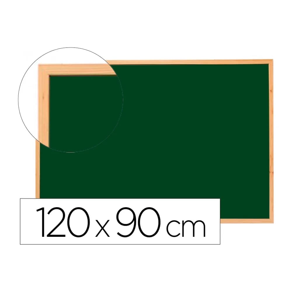 Q-connect Pizarra verde q-connect marco de madera 120x90 cm sin repisa