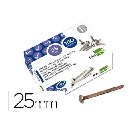 Liderpapel Encuadernadores liderpapel niquelados n.5 25 mm caja de 100 unidades