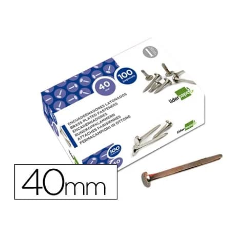 Liderpapel Encuadernadores liderpapel niquelados n.8 40 mm caja de 100 unidades