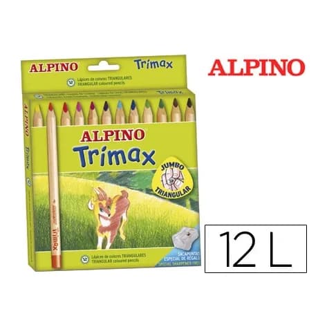 Alpino Lapices de colores alpino trimax caja de 12 colores surtidos