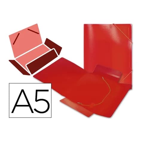 Liderpapel Carpeta liderpapel gomas tres solapas polipropileno din a5 color rojo