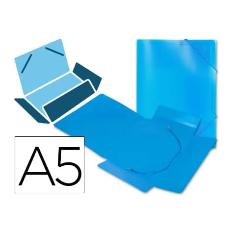 Liderpapel Carpeta liderpapel gomas tres solapas polipropileno din a5 color azul
