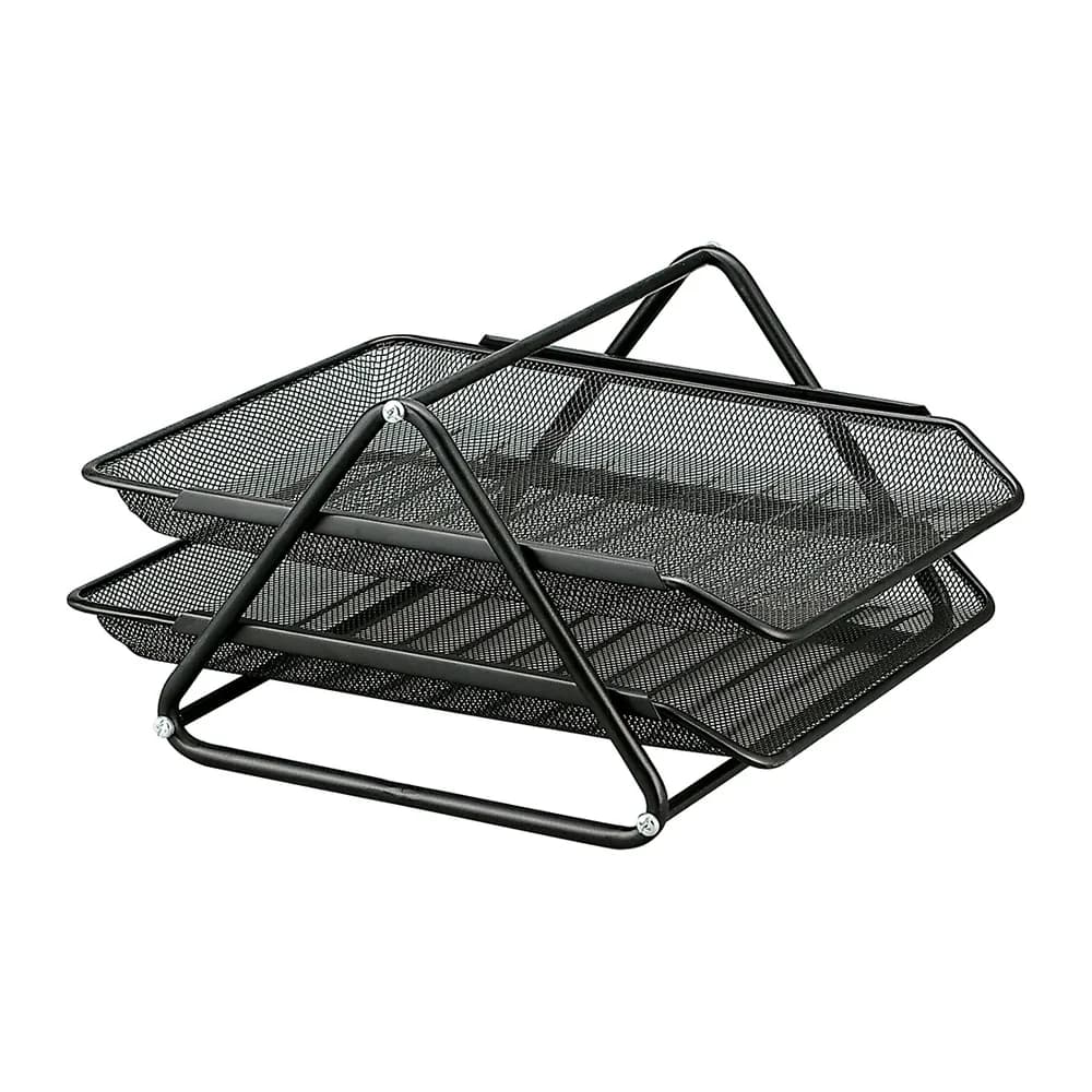 Q-connect Bandeja sobremesa metalica q-connect rejilla gxa100 2 bandejas movibles 300x185x350 mm