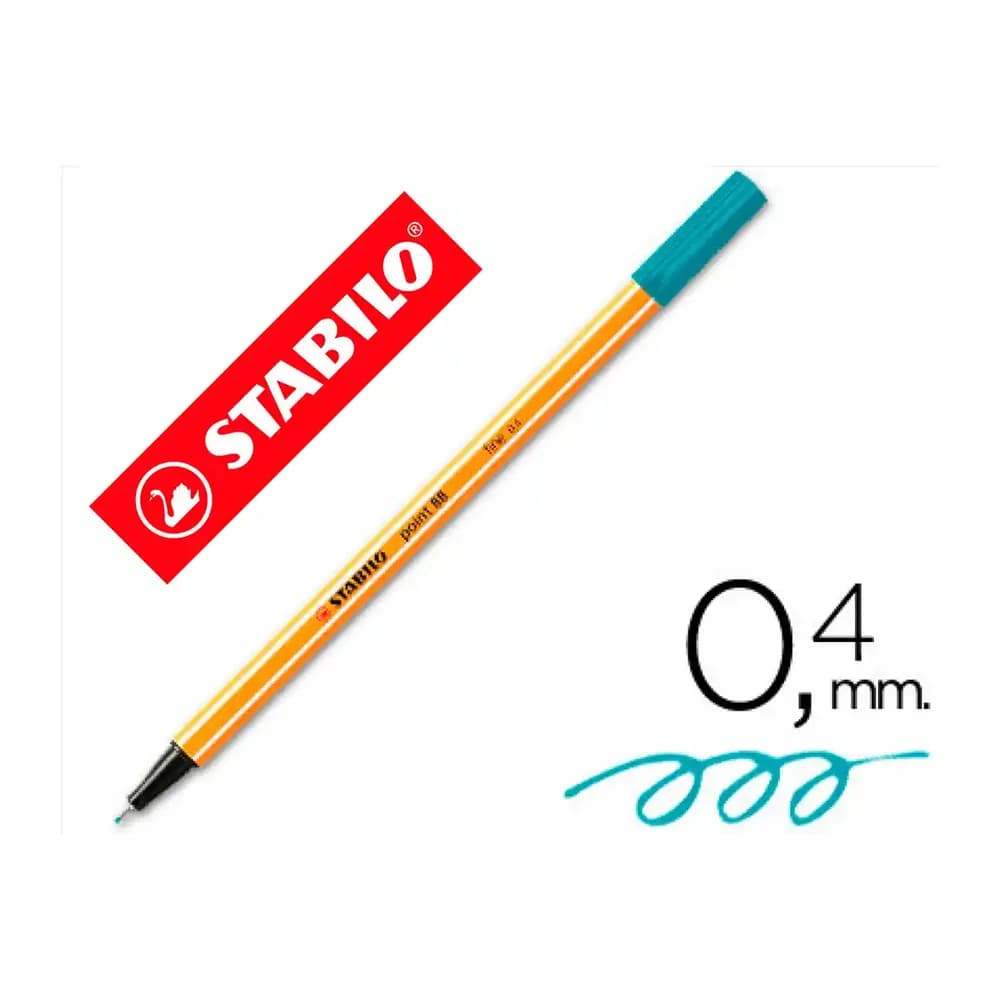 Stabilo Rotulador stabilo punta de fib ra point 88 azul turquesa punta fina 0,4mm