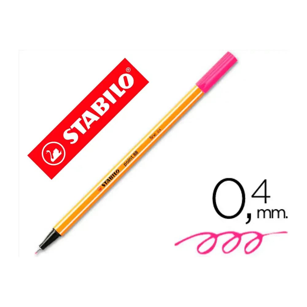 Stabilo Rotulador stabilo punta de fib ra point 88 rosa punta fina 0,4mm