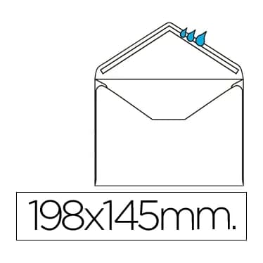 Liderpapel Sobre liderpapel n.10 blanco oficio prolongado 145x200mm engomado solapa de pico caja de 500 unidades