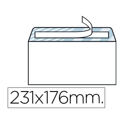 Liderpapel Sobre liderpapel n.12 blanco cuarto 176x231 mm tira de silicona caja de 500 unidades