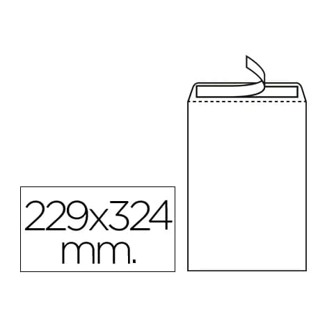 Liderpapel Sobre liderpapel bolsa n.8 blanco din 229x324 mm tira de silicona caja de 250 unidades
