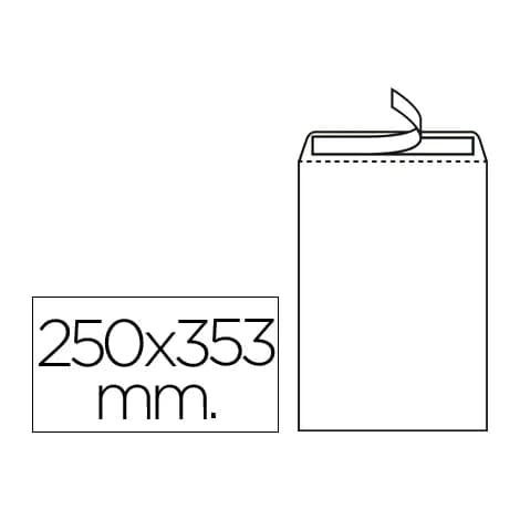 Liderpapel Sobre liderpapel bolsa n.10 blanco folio prolongado 250x353mm tira de silicona caja de 250 unidades