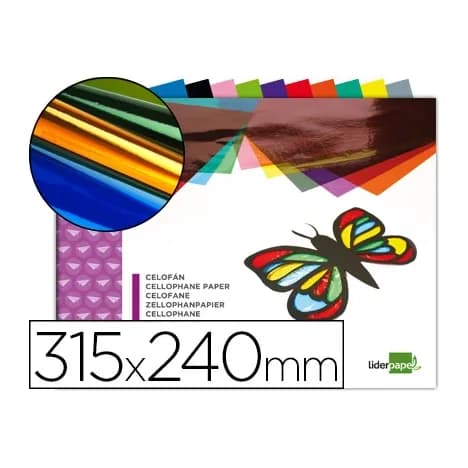 Liderpapel Bloc trabajos manuales liderpapel celofan 240x315mm 10 hojas colores surtidos