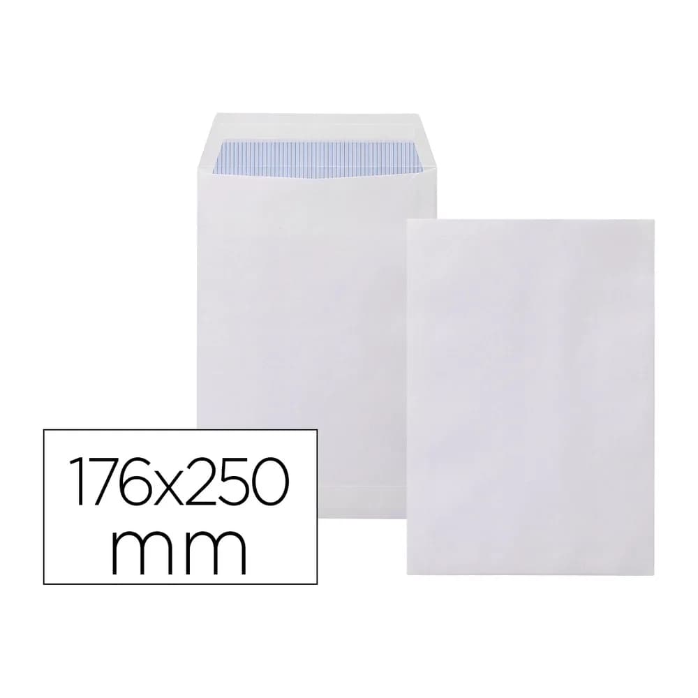 Liderpapel Sobre liderpapel bolsa n.15 blanco b5 176x250 mm tira de silicona caja de 500 unidades