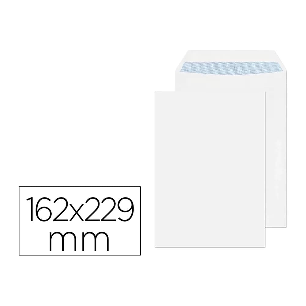 Liderpapel Sobre liderpapel bolsa n.16 blanco c5 162x229 mm tira de silicona caja de 250 unidades
