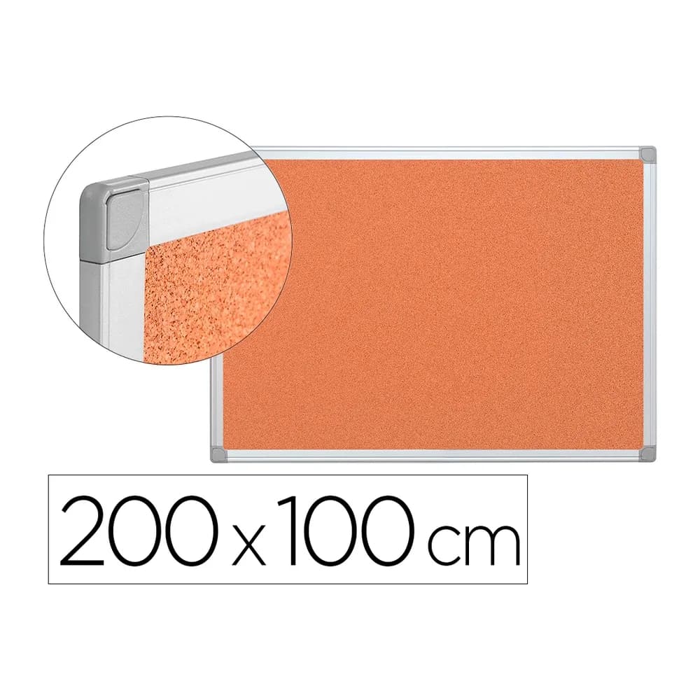 Q-connect Pizarra corcho q-connect marco de aluminio 200x100 cm extra corcho 5 mm