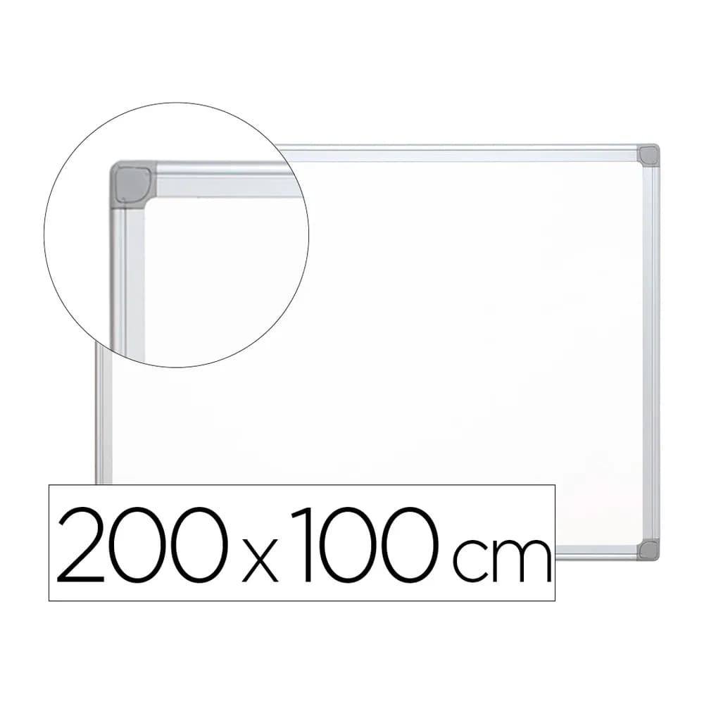 Q-connect Pizarra blanca q-connect lacada magnetica marco de aluminio 200x100 cm