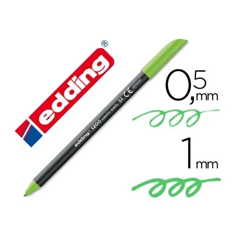 Edding Rotulador edding punta fibra 1200 verde neon n.64 punta de fibra 0,5 mm