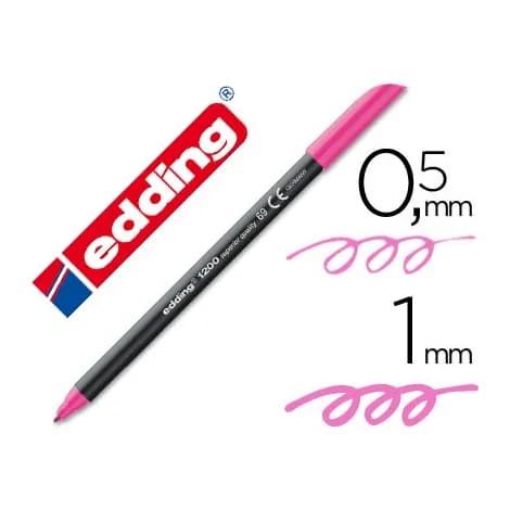 Edding Rotulador edding punta fibra 1200 rosa neon n.69 punta de fibra 0,5 mm