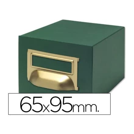 Liderpapel Fichero fichas tela verde 500 fichas n.1 tamaño 65x95 mm