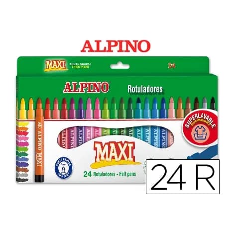 Alpino Rotulador alpino maxi caja de 24 unidades colores surtidos