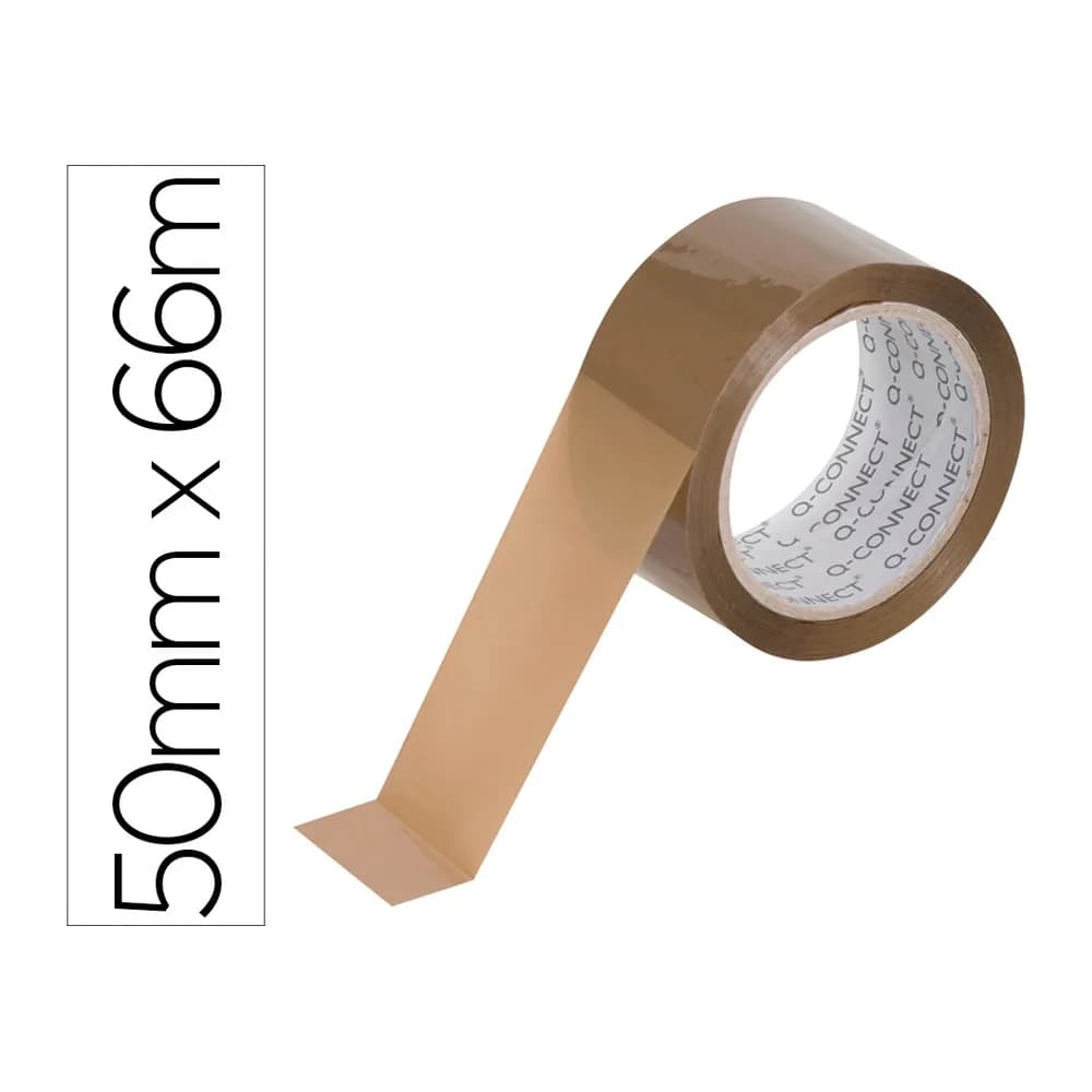 Q-connect Cinta adhesiva q-connect polipropileno havana 66 mt x 50 mm para embalaje bajo ruido