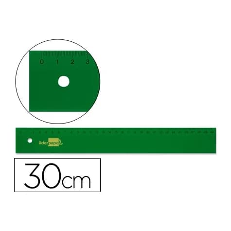 Liderpapel Regla liderpapel 30 cm acrilico verde