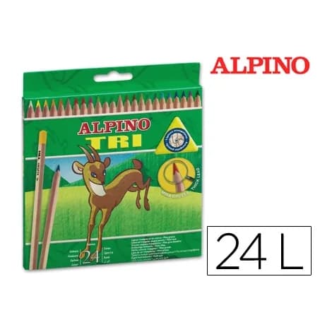 Alpino Lapices de colores alpino tri estuche de 24 colores surtidos