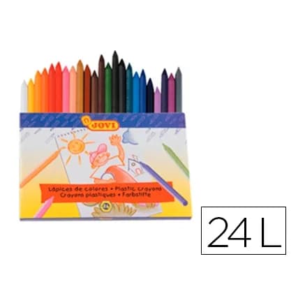 Jovi Lapices cera jovi hexagonal caja de 24 unidades colores surtidos