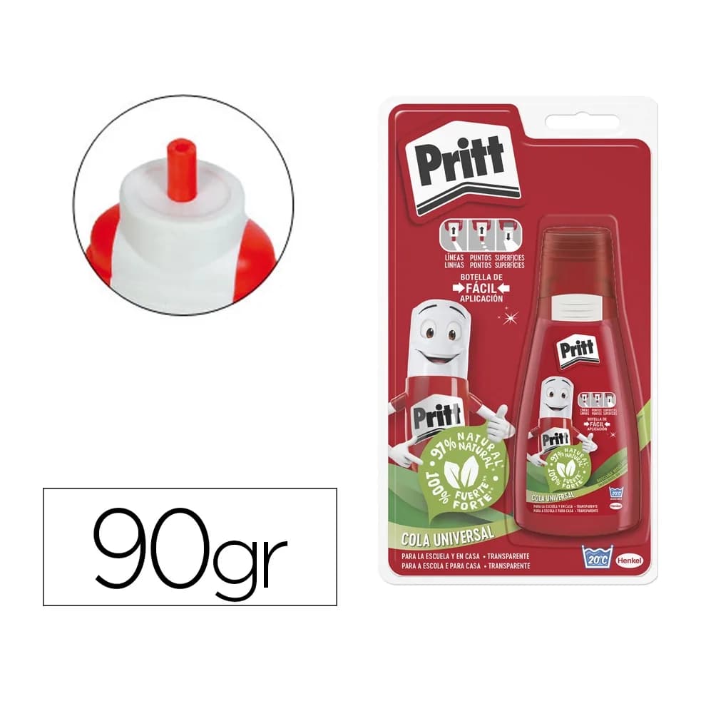 Pritt Pegamento cola universal pritt transparente bote de 100 gr