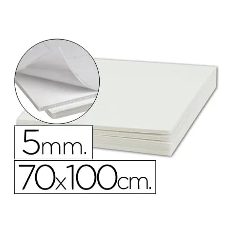 Liderpapel Carton pluma liderpapel blanco adhesivo 1 cara 70x100 cm espesor 5 mm