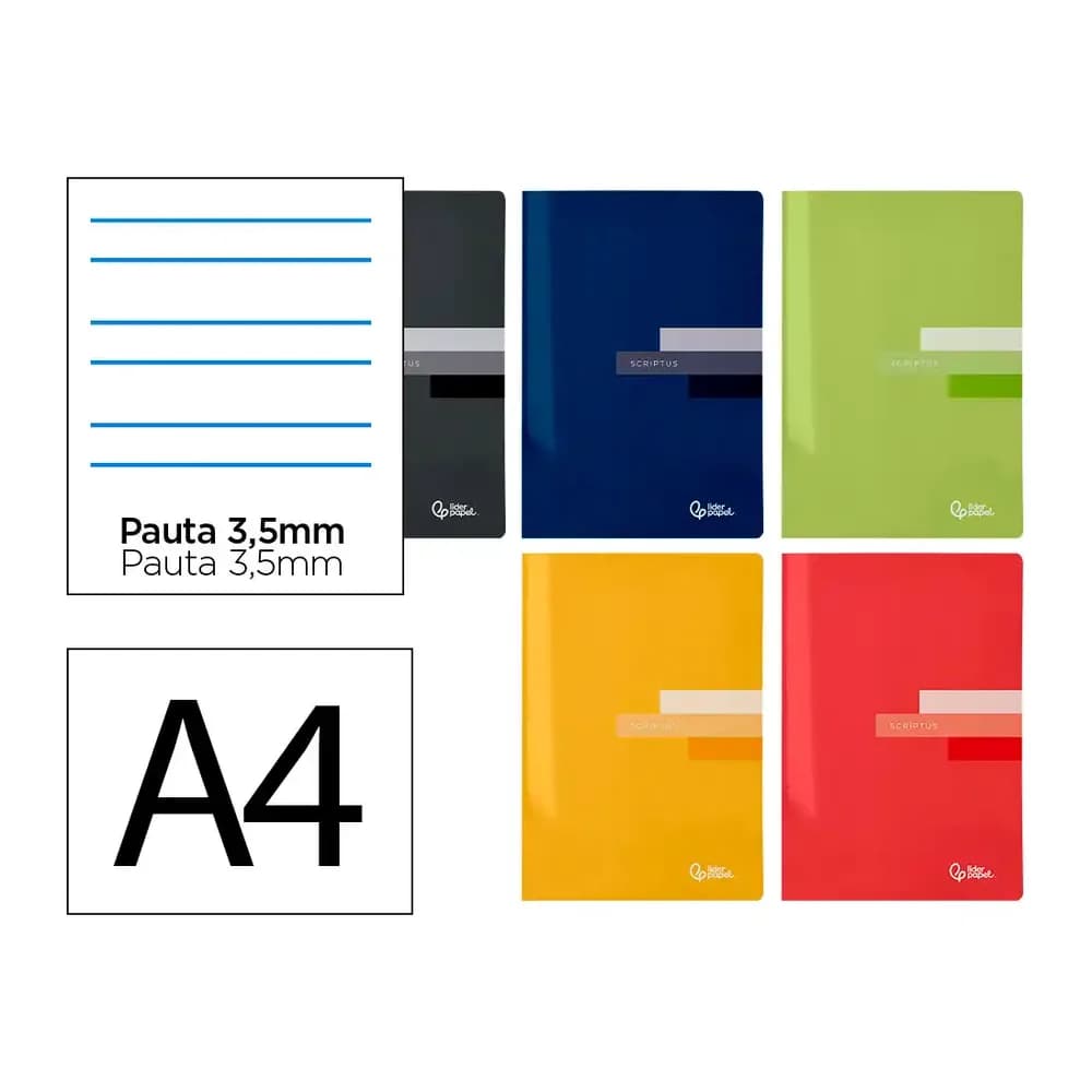 Liderpapel Libreta liderpapel scriptus a4 48 hojas 90gr pauta 4ª 3.5mm con margen