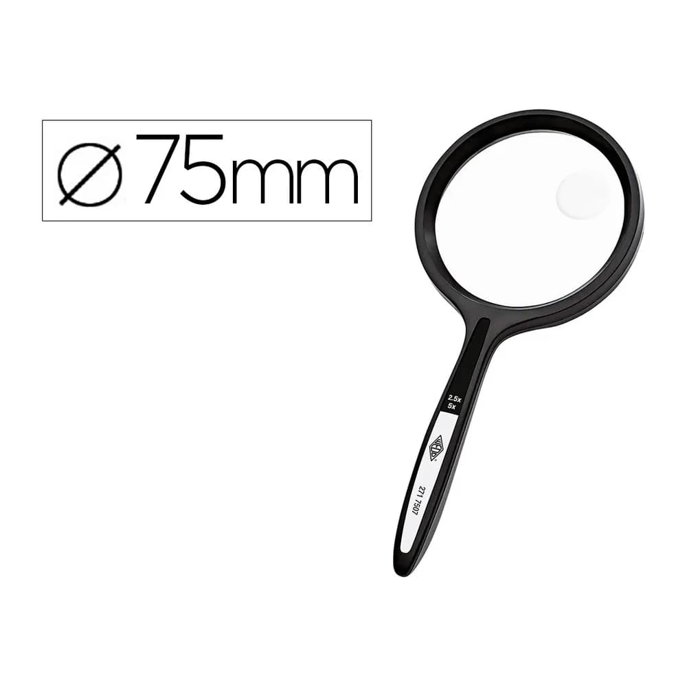 Q-connect Lupa q-connect cristal bifocal 75 mm mango curvo