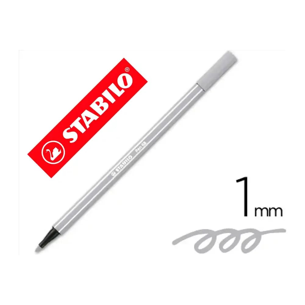 Stabilo Rotulador stabilo acuarelable pen 68 gris azulado palido punta gruesa 1mm
