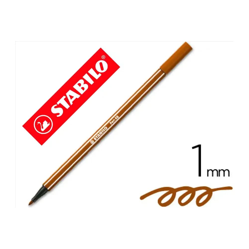 Stabilo Rotulador stabilo acuarelable pen 68 marron punta gruesa 1mm