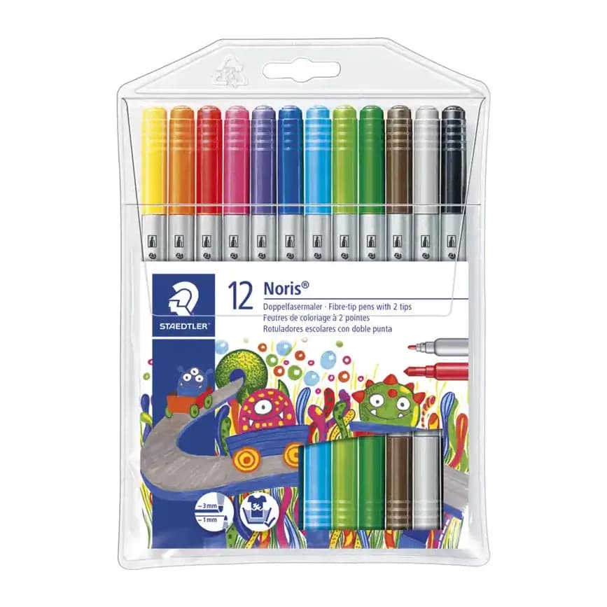 Staedtler Rotulador staedtler noris club doble punta caja de 12 unidades colores surtidos