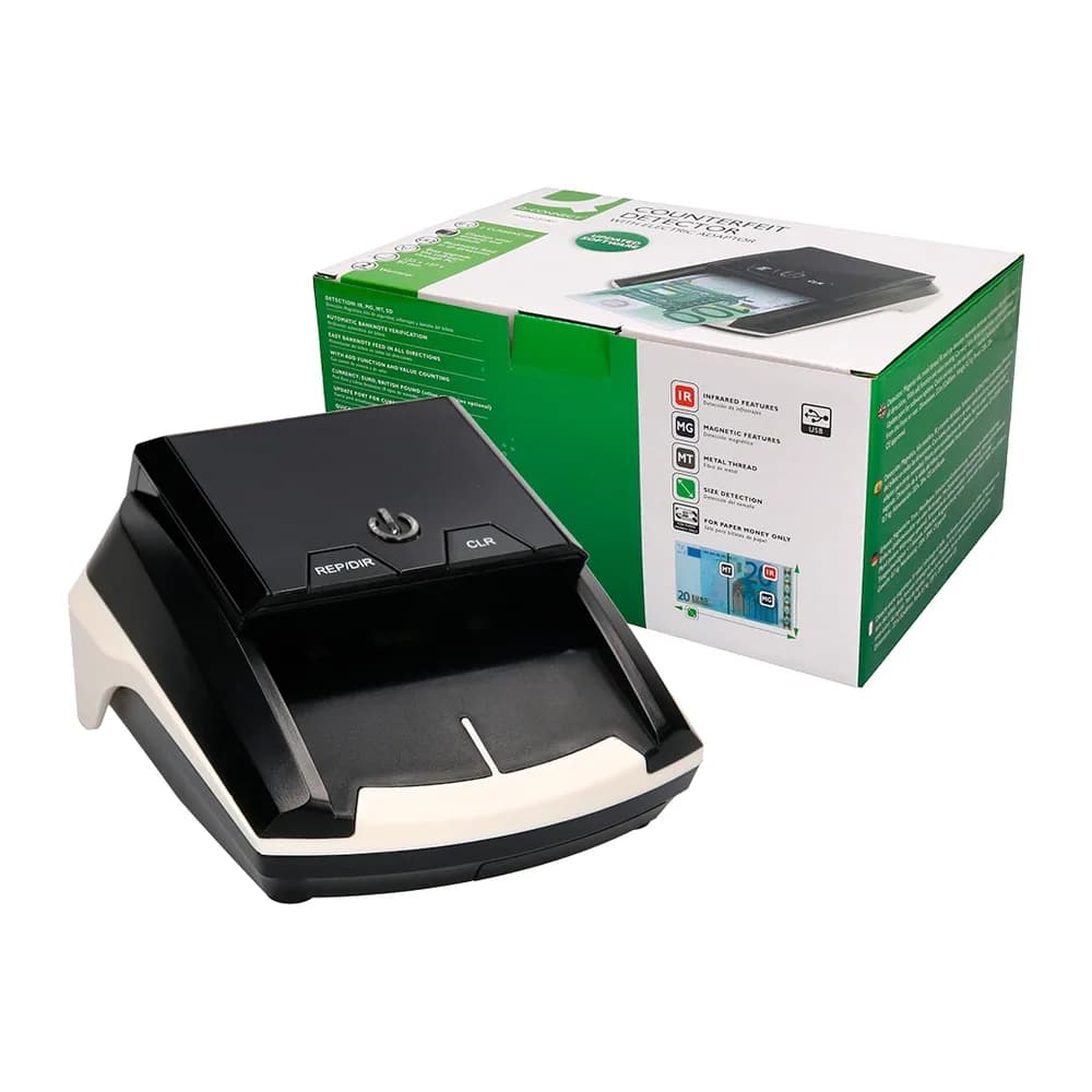 Q-connect Detector y contador q-connect de billetes falsos con cargador electrico puerto usb actualizacion de divisas