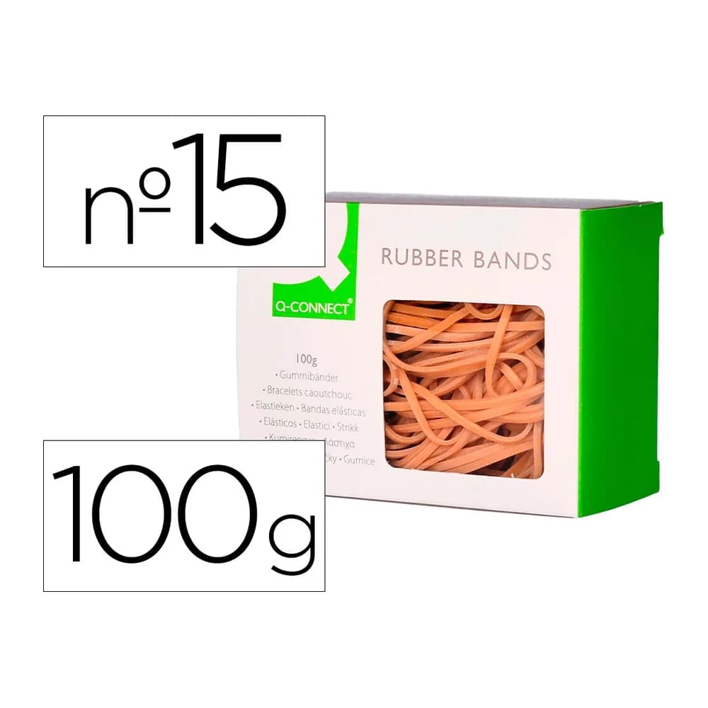 Q-connect Gomillas elasticas q-connect 100 gr numero 15 150 x 2 mm