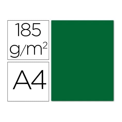 Guarro Cartulina guarro din a4 verde abeto 185 gr paquete 50 hojas