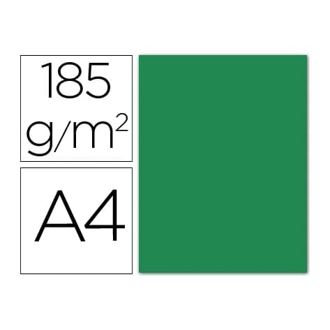 Guarro Cartulina guarro din a4 verde amazona 185 gr paquete 50 hojas