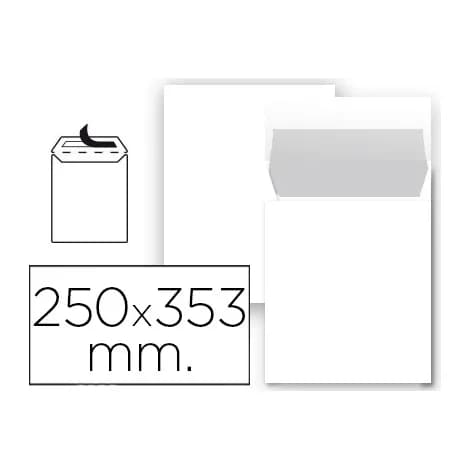 Liderpapel Sobre liderpapel bolsa n 10 blanco folio prolongado 250x353 mm tira de silicona paquete de 25 unidades