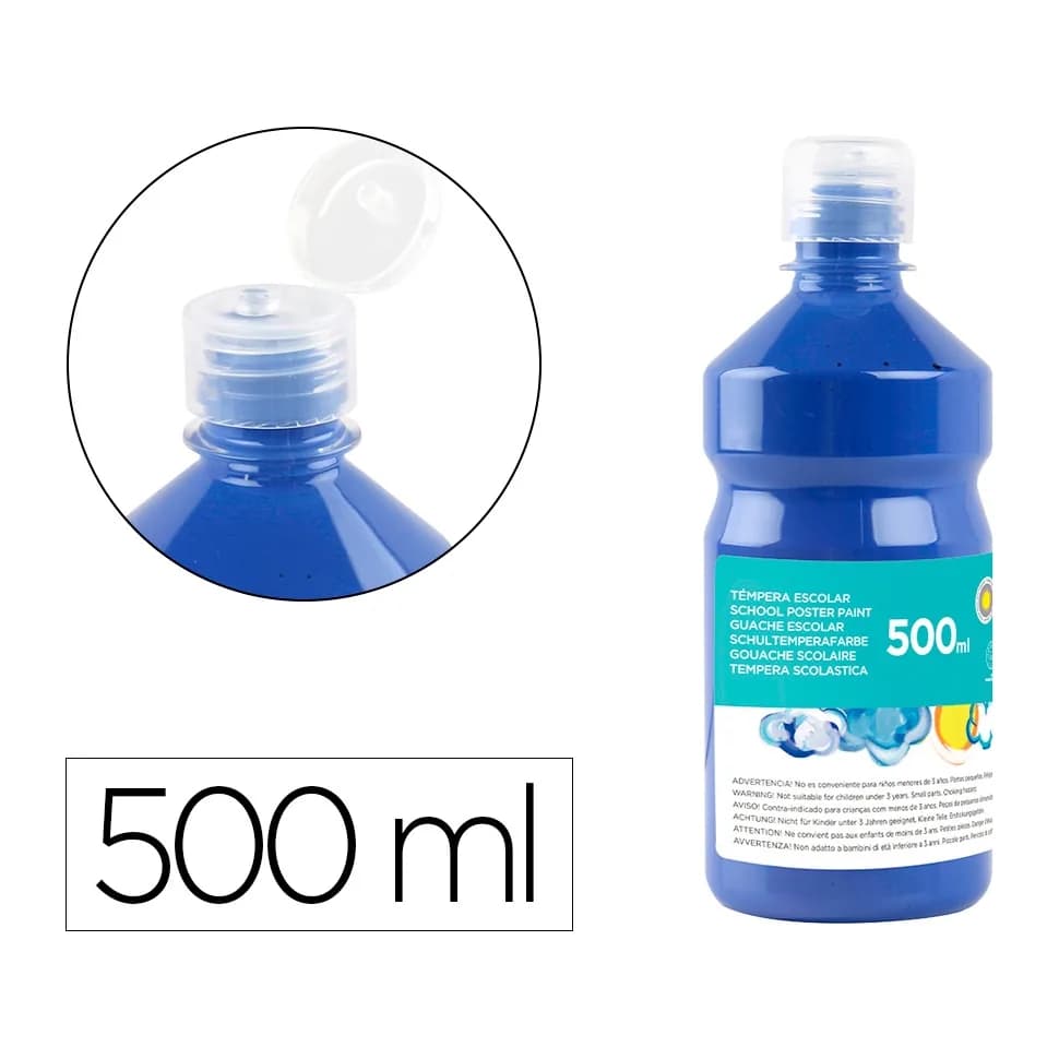 Liderpapel Tempera liquida liderpapel escolar 500 ml azul marino
